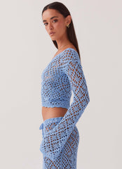 Top de ganchillo Merliah - Azul
