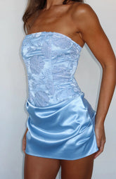 Minivestido sin tirantes My Time Is Now azul