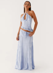 Top de lino Mariella - Azul