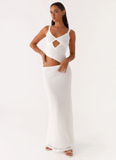 Vestido largo Jocelyn - Crochet blanco