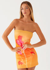 Minivestido Caroline - Floral Naranja