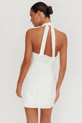 Minivestido halter Elisabet blanco roto