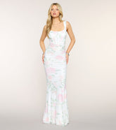 Everleigh Floral Mesh Corset Mermaid Dress
