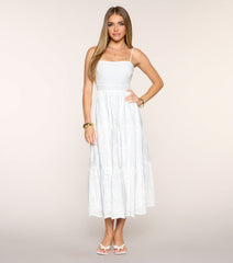 Barefoot In Bloom Eyelet Midi Dress