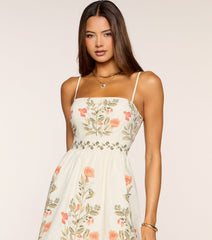 Rosé Forecast Floral Poppy Mini Dress