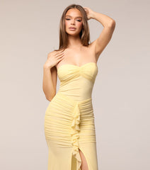 Sunlit Sway Mesh Ruffle Dress