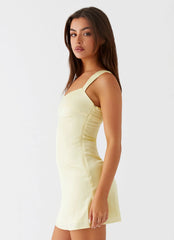 Minivestido de satén Odette - Amarillo