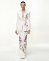 Iris Motif Maxi Skirt - White