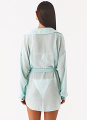Camisa de chifón extragrande Miley - Azul pálido