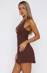 Minivestido Halter Forever With You Chocolate