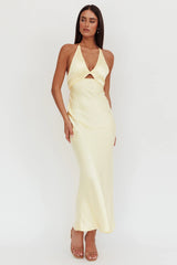 Vestido longo com busto cutout Jassinta - Limão