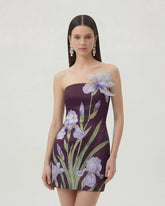 Floral Printed Mini Dress - Purple