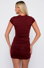 Minivestido Touch The Stars color borgoña