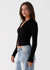 Top de manga larga Barbara - Negro