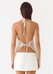 Top de lentejuelas Elsa - Marfil