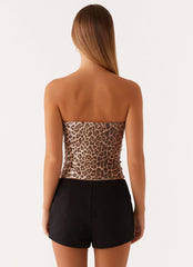 Top tubo de lentejuelas Feeling Fierce - Lentejuelas de leopardo