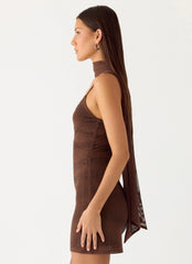 Minivestido con abalorios Paloma Days - Chocolate