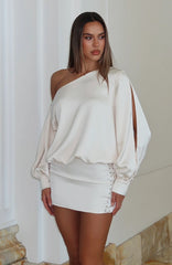 Minivestido Manga Longa Love Letter Off-White