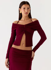 Top de manga larga Thorness - Ciruela
