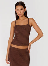 Sweet Sky Blusa con Cuentas - Chocolate