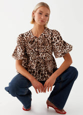 Top con nudo Western Wind - Leopardo