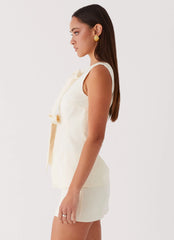 Top con lazo Dottie - Marfil