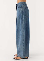 Pantalones vaqueros fruncidos Zayn - Azul claro