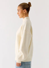Chaqueta Davy de punto con cremallera - Marfil
