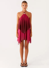 Minivestido Twin Flame - Gradiente Fucsia