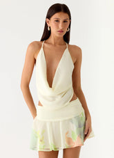 Top de cuello desbocado Sweet Charm - Pradera primaveral