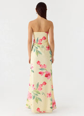 Vestido largo sin tirantes Bronte - Lemon Soleil