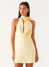 Minivestido Cory Cowl con bufanda - Amarillo soleado