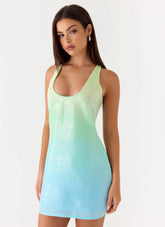 Minivestido de lentejuelas Mora - Ombre marino
