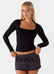 Minissaia-short No Sleep - Poá Preto