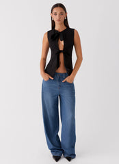 Top Dottie de anudar - Negro