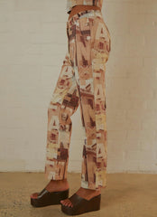 Late Nights in N.Y Pants - Neutral Film Graphic
