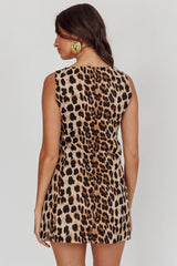 Minivestido Rhode Island con estampado de leopardo