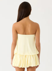 Minivestido sin tirantes Mazie - Amarillo