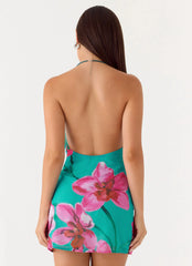 Minivestido de gasa con cuentas Orion - Petal Reef