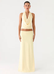 Top Ashi escote drapeado - Amarillo