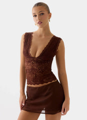 Top de encaje Sommers - Chocolate