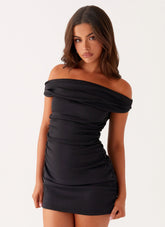 Minivestido Morgan sin hombros - Negro