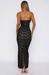 Vestido largo sin tirantes Mad Love Negro