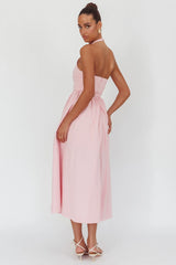 Vestido largo con cuello halter Get My Attention rosa