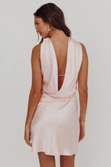 Minivestido con escote halter invertido Damsel color rubor