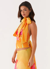 Top Nala - Naranja floral