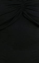 Minivestido Rani - Vestido ajustado de manga larga con hombros descubiertos en negro