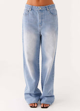 Calça Jeans Reta Back Again - Azul Claro