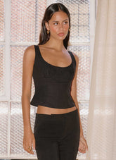 Top tipo bustier de algodón Coastline - Negro