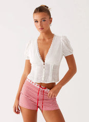 Minipantalones cortos Devon - Cuadros vichy rojos